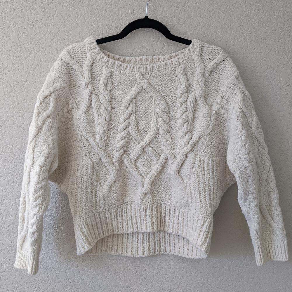 Anthropologie Sleeping on Snow Ivory Knit Dolman Sleeve Sweater